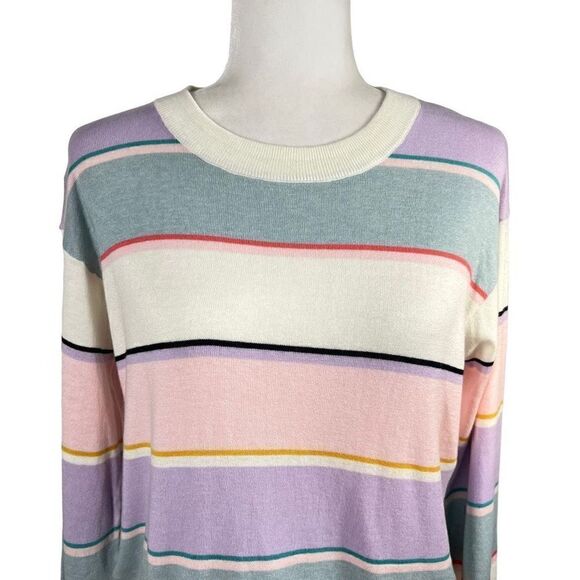 Splendid* NWT XSmall Women’s Shore Striped Ribbed Pullover Sweater multicolored - Picture 2 of 13